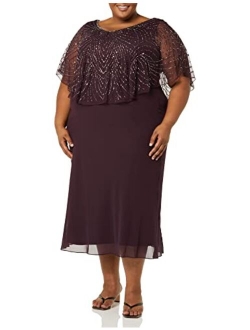 Women's Plus Size Pop Over Long Beaded Dress