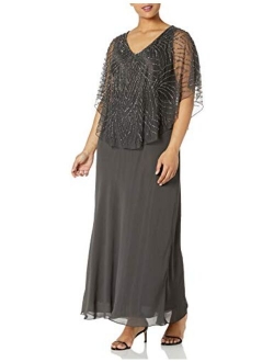 Women's Plus Size Pop Over Long Beaded Dress