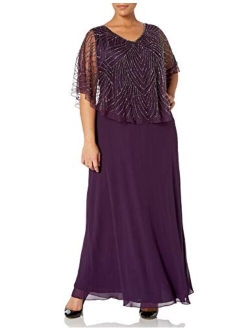 Women's Plus Size Pop Over Long Beaded Dress