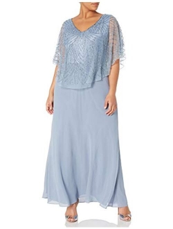 Women's Plus Size Pop Over Long Beaded Dress