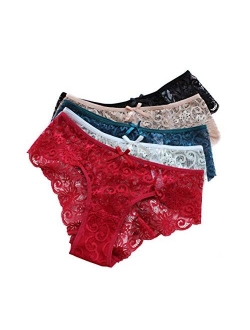 Wetopkim women daily underwear panties pack lace hipster lingerie thong pack of 5(main)