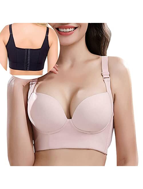 Fixett Chumbo Bra, Filifit Sculpting Uplift Bra, Fashion Deep Cup Bra Hides Back Fat Bras for Women Full Back Coverage Sports Bra