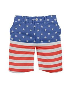 Men's USA Patriotic Shorts - American Flag Pockets Shorts for 4th of July
