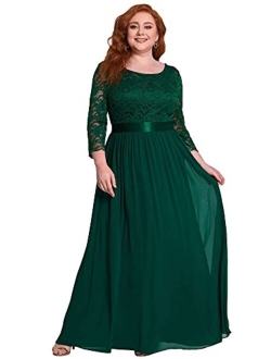 Alisapan Womens Plus Size Long Bridesmaid Dress Lace Formal Evening Wedding Party Dresses 7412