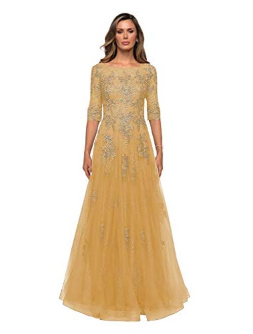 Clothfun Elegant Lace Mother of The Bride Dresses for Women Formal with Sleeves