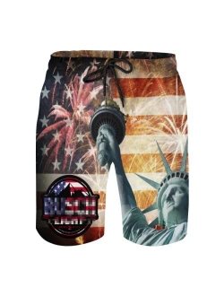 Jvuqhla Beer Light Latte Swim Trunks for Men, Quick Dry Mens Swim Shorts Classic Mesh Short with Pocket Swim Shorts