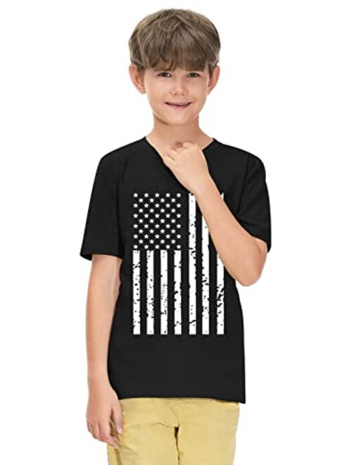 Funko BesserBay Boys and Girls 4th of July American Flag Patriotic Cotton Tshirt 4-12 Years