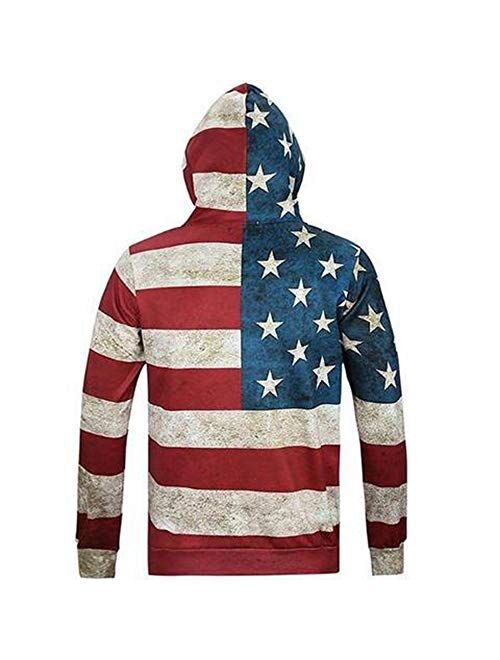 Generic Brands Soul Unisex American Flag 3D Print Hoodies Sweatshirts Pullover with Pocket