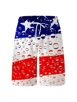 UBST Mens Patriotic Swimming Trunks, 4th of July American Flag Print Beach Shorts Summer Independence Day Board Shorts