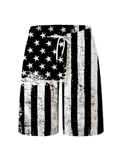 UBST Mens Patriotic Swimming Trunks, 4th of July American Flag Print Beach Shorts Summer Independence Day Board Shorts