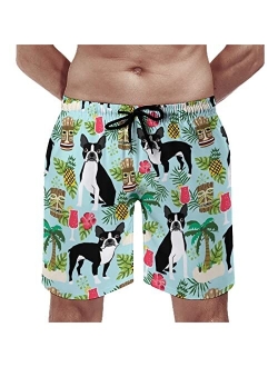 PIOKNGY Men's Cool Quick Dry 3D Printed Beach Pants Swim Trunks Drawstring Board Shorts Swimwear