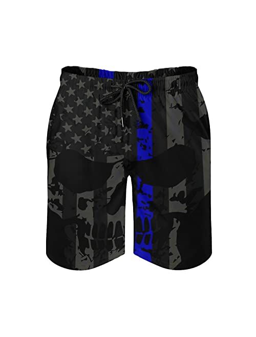 PIOKNGY Men's Cool Quick Dry 3D Printed Beach Pants Swim Trunks Drawstring Board Shorts Swimwear