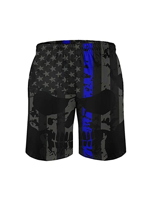 PIOKNGY Men's Cool Quick Dry 3D Printed Beach Pants Swim Trunks Drawstring Board Shorts Swimwear