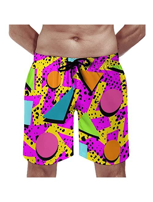 PIOKNGY Men's Cool Quick Dry 3D Printed Beach Pants Swim Trunks Drawstring Board Shorts Swimwear