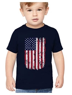 Tstars USA Vintage Flag 4th of July American Flag Toddler Kids T-Shirt