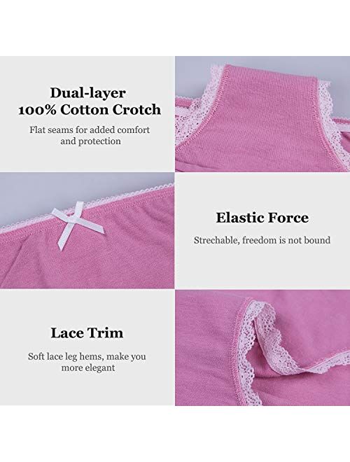 LYYTHAVON Women's Cotton Underwear Briefs Breathable Ladies Panties