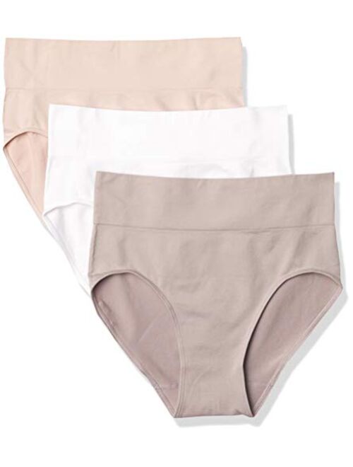 Hanes Ultimate Hanes Women's Panties Pack, Seamless Smoothing High-Waist Briefs, High-Waisted Brief Underwear, 3-Pack (Colors May Vary)