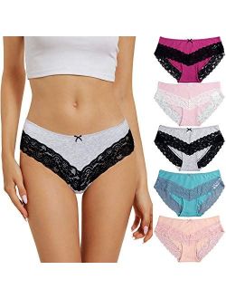 LYYTHAVON Women’s Underwear Cotton Breathable Brief Ladies Panties 5-Pack