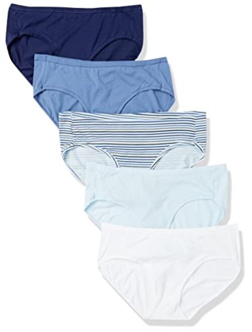 Hanes Ultimate Women's Hipster Panties 5-Pack, Moisture-Wicking Hipster Briefs, Hipster Underwear, 5-Pack (Colors May Vary)