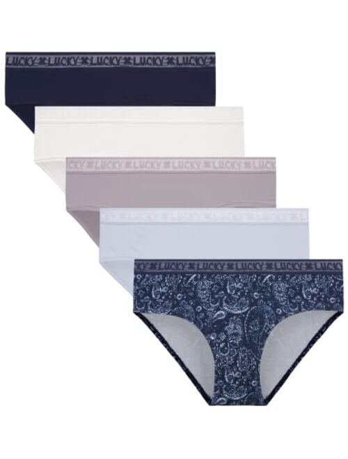 Lucky Brand Women's Underwear - 5 Pack Microfiber Hipster Briefs (S-XL)