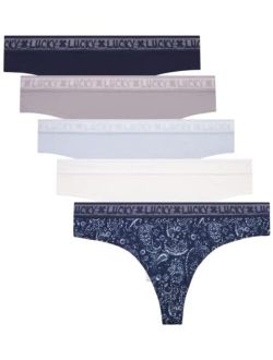 Lucky Brand Women's Underwear - 5 Pack Microfiber Hipster Briefs (S-XL)