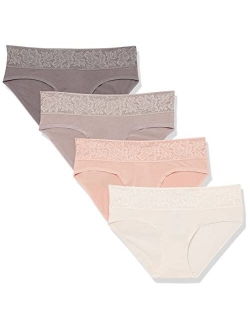 Women's Standard Modal with Lace Panty (Thong or Bikini), Pack of 4