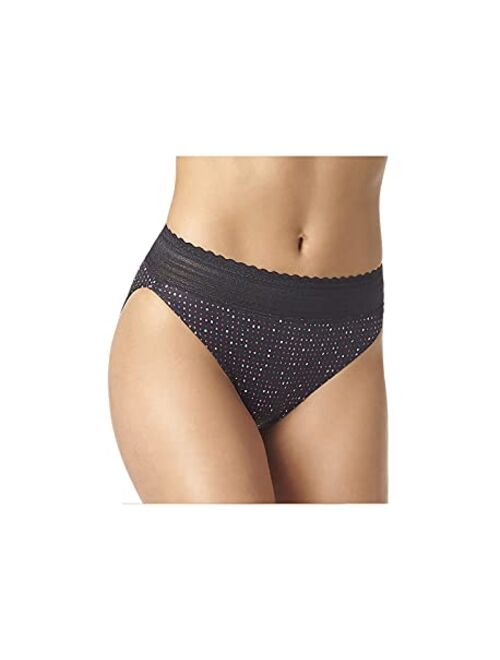 Warner's Women's Plus Size No Pinching No Problems Dig-Free Comfort Waist with Lace Microfiber Hi-Cut 5109j