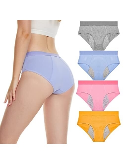 Hatsure Period Panties Women Leak Proof Underwear for Teen Girls Cotton Soft Hipster Menstrual Briefs