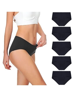 XINBANG Underwear Women Cotton Mid Waisted Women Underwear Ladies Panties For Women 5-Pack