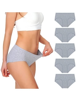 XINBANG Underwear Women Cotton Mid Waisted Women Underwear Ladies Panties For Women 5-Pack