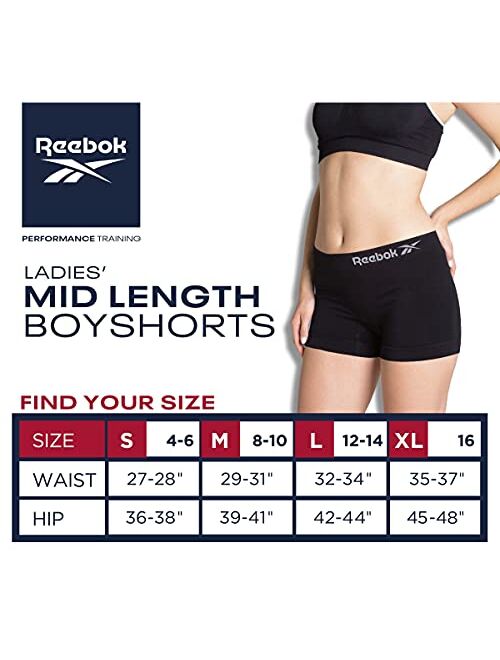 Reebok Women’s Underwear – Performance Seamless Boyshorts (4 Pack)