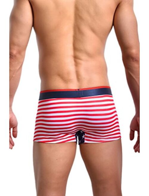 Evankin Men's Sexy American Flag Print Cotton Boxer Briefs Underwear Shorts