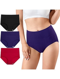 Jojoqueen Womens Underwear High Waist Cotton Underwear Soft Underwear Super Stretchy Briefs Full Coverage Panties Women