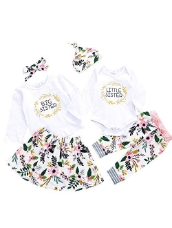 Winmany Toddler Baby Girls Sister Matching Outfits Romper Floral Pants Skirt Dress