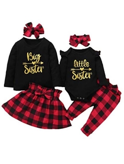 Aslaylme Baby Girls Matching Sister Outfit Big Little Sister Valentine Clothes