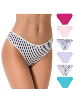 Curve Muse Women's Plus Size 100% Cotton Bikini Briefs Panties Underwear-6PK