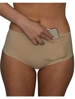 Vockets - Women's Hidden Pocket Seamless Underwear - for Phones, Credit Cards