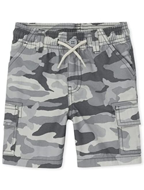 The Children's Place Baby and Toddler Boys Camo Pull on Cargo Shorts