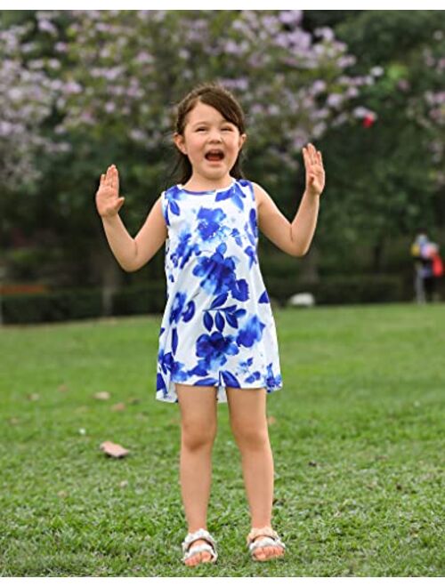 Givtzzod Mother and Daugther Matching Dresses Lovely Sunflower Florals Patterns Shoulder Straps Sleeveless Matching Outfits