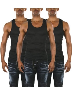 ToBeInStyle Men's Slim Fit Shallow Scoop Neck Sleeveless A-Shirts