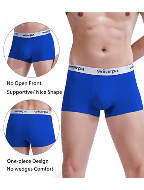 wirarpa Men's Cotton Trunks Soft Stretch Wide Waistband Underwear 4 Pack