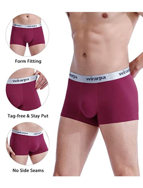 wirarpa Men's Cotton Trunks Soft Stretch Wide Waistband Underwear 4 Pack