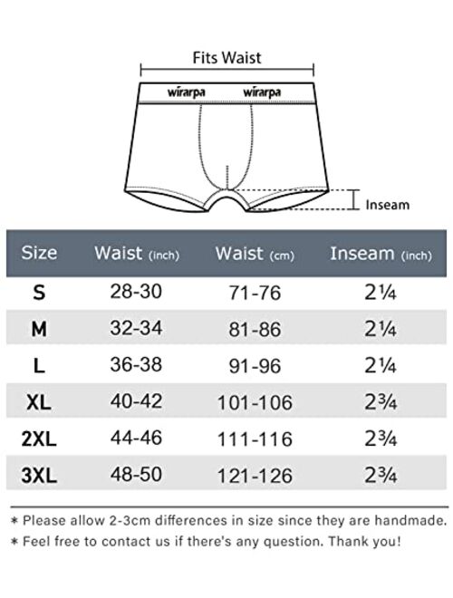 wirarpa Men's Cotton Trunks Soft Stretch Wide Waistband Underwear 4 Pack