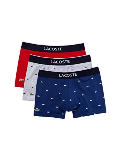 Lacoste Men's Casual Allover Croc 3 Pack Cotton Stretch Trunks