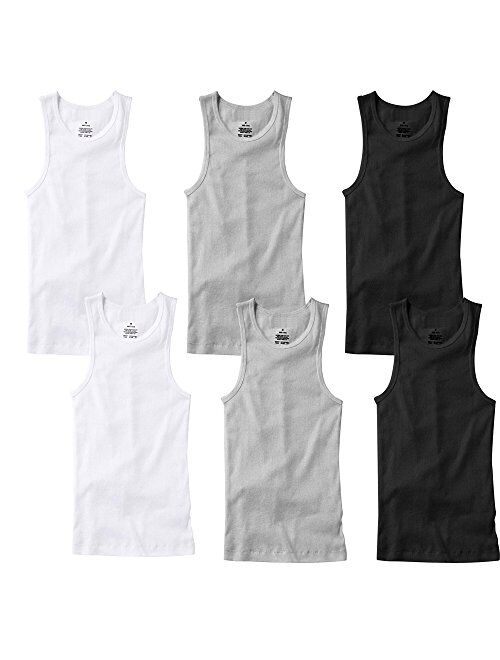 TZ Promise 3-6 Pack Men's 100% Cotton Wife Beater A-Shirts Undershirt Plain Ribbed Tank Top