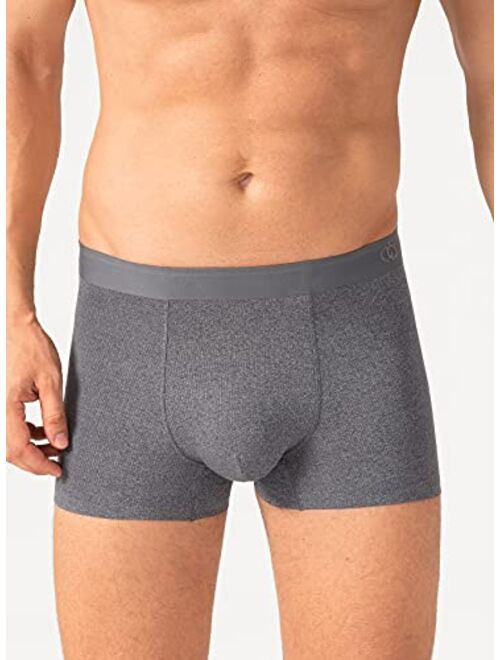 DAVID ARCHY Men's Boxer Briefs Pouch Underwear Short Leg Soft Breathable Rayon Trunks No Fly 3 Pack