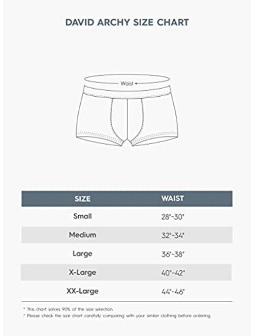 DAVID ARCHY Men's Boxer Briefs Pouch Underwear Short Leg Soft Breathable Rayon Trunks No Fly 3 Pack