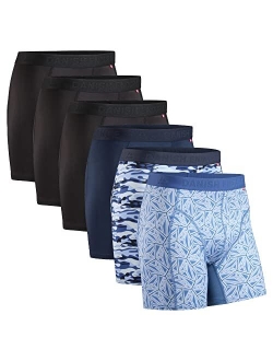 DANISH ENDURANCE Men's Sports Trunks Dry Fit Boxer Brief 6 Pack, Breathable, Soft, Quick Dry, Odor Resistant, Running, Gym