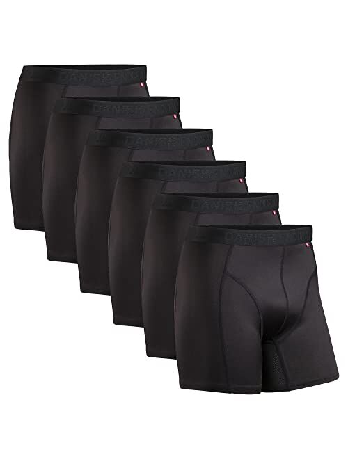 DANISH ENDURANCE Men's Sports Trunks Dry Fit Boxer Brief 6 Pack, Breathable, Soft, Quick Dry, Odor Resistant, Running, Gym