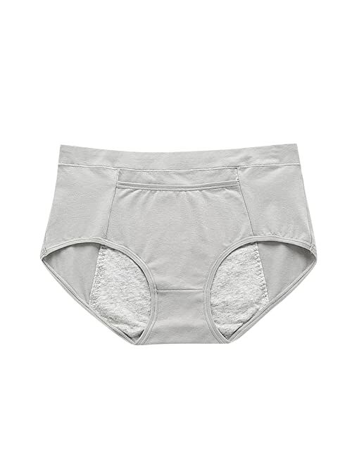 Fridja Women's Mid Waisted Front Pocket Basic Girdle Panties Cute Briefs